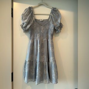 Madewell Silk Lucie Smocked Mini Dress